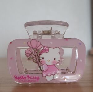 Hello Kitty Pastel Pink Floral Mini Hair Claw Clip